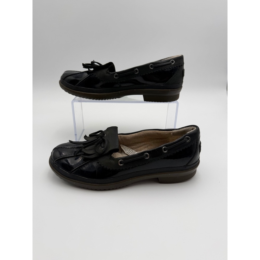 UGG Haylie Womens 6.5 Black Patent Leather Wool Lined Kiltie Tassel Loafers